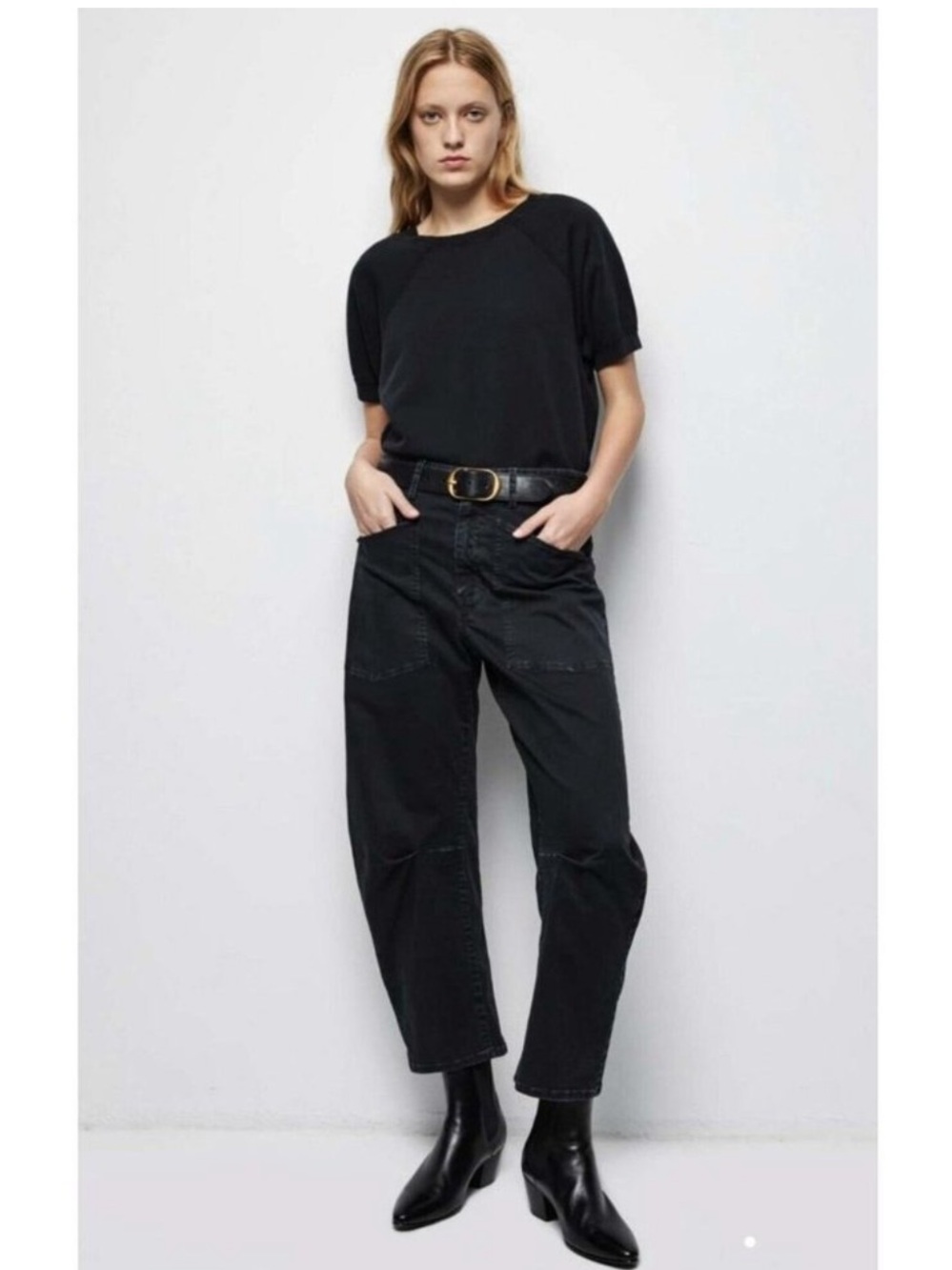 Nili Lotan Shon Pants Carbon Grey—Washed Black Size 0